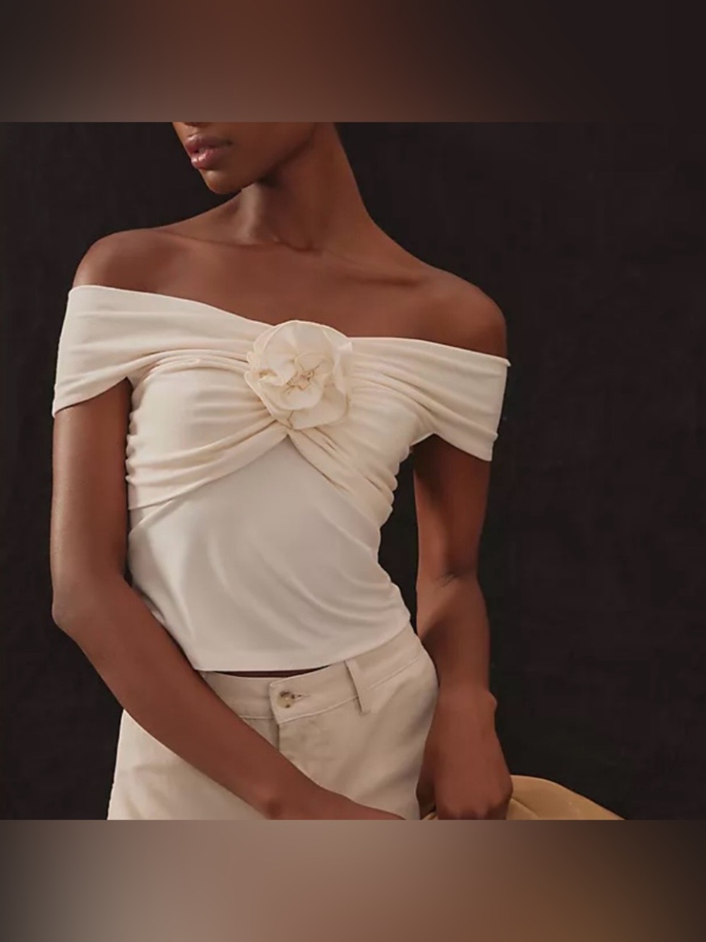 Reformation Cream Twist-Front Camisole